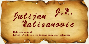 Julijan Mališanović vizit kartica